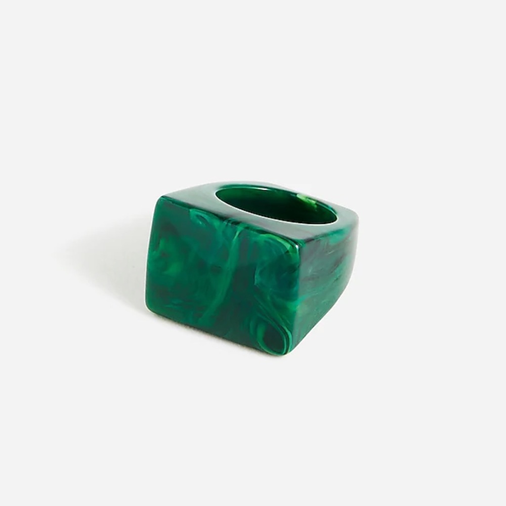 JCrew square face ring, emerald